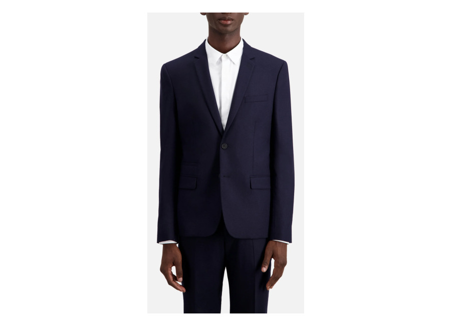 the kooples fitted flannel suit jacket navy | blazers outlet | hombre | azul