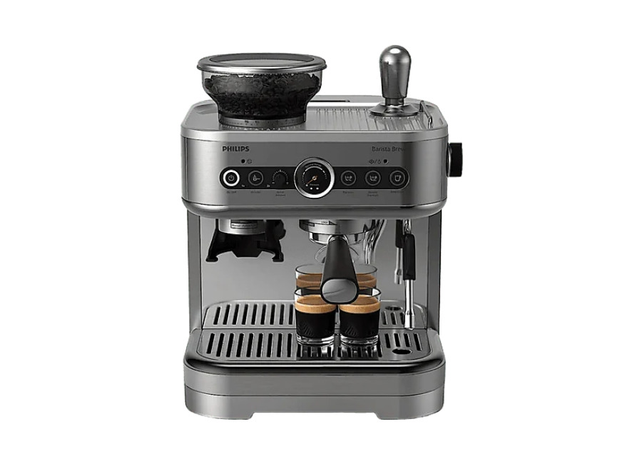 Philips Cafetera express – Philips Barista Brew /01, Molinillo integrado, Prensador calibrado premium, doble container de café, Capacidad 2,3l, 15 bar