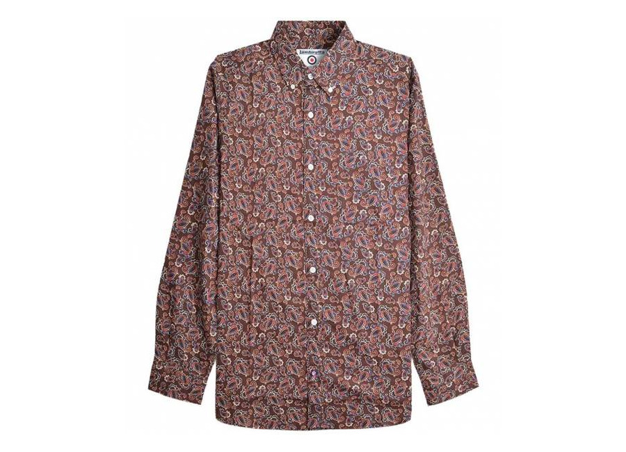 Lambretta Paisley Shirt Hombre Camisa de manga larga