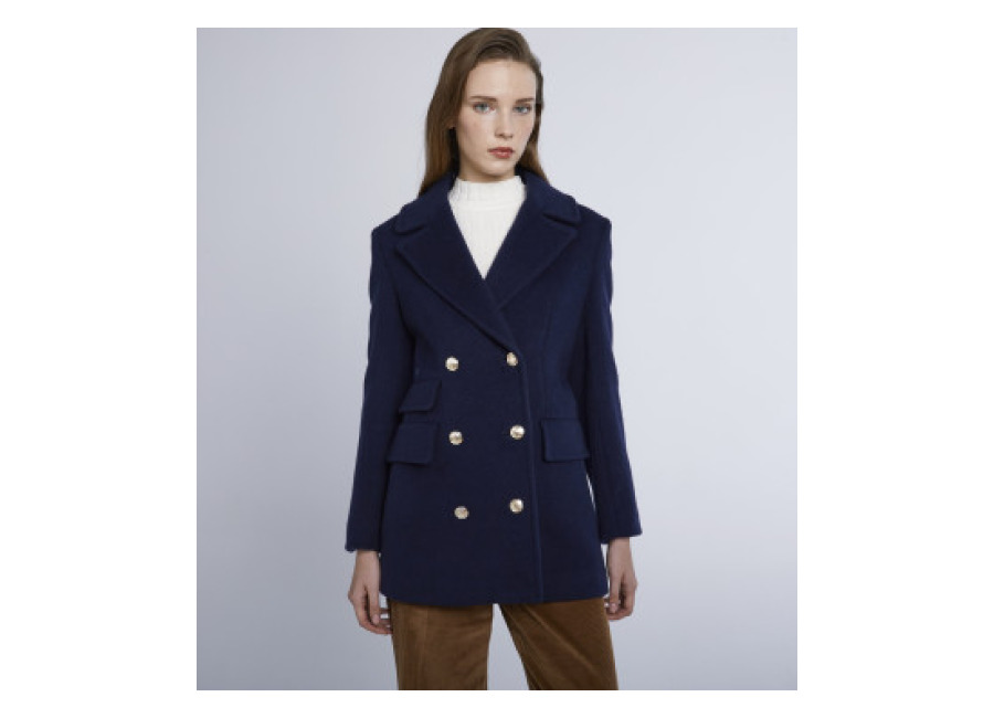marella para mujer. 2423086034200 abrigo aguzzo marino , azul, casual, lana