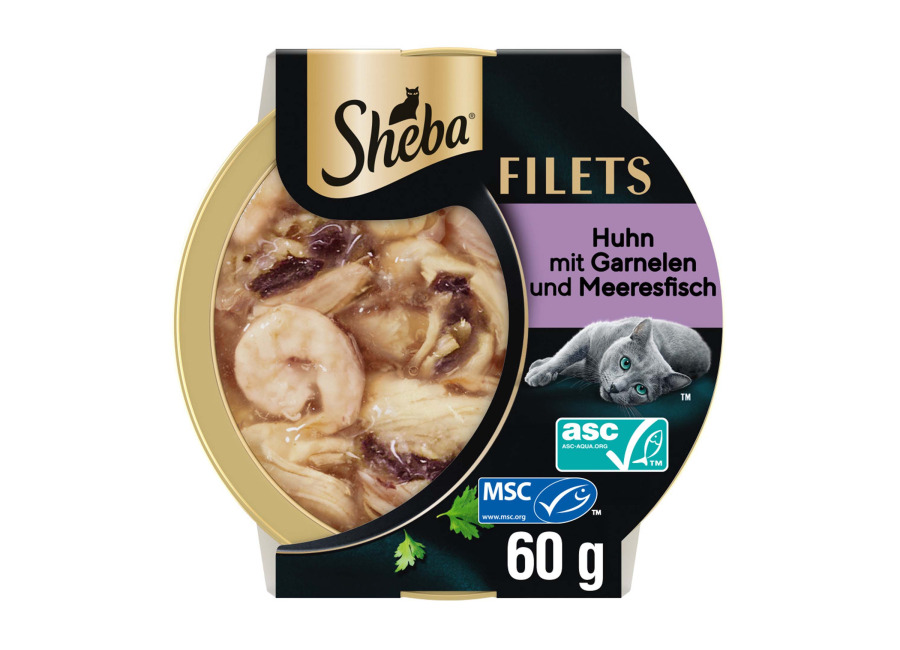 Sheba Filets 16 x 60 g – Pollo con gamba