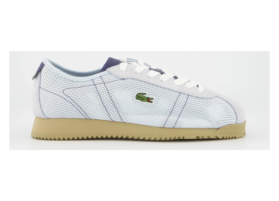 zapatillas de ante y malla lacoste club low