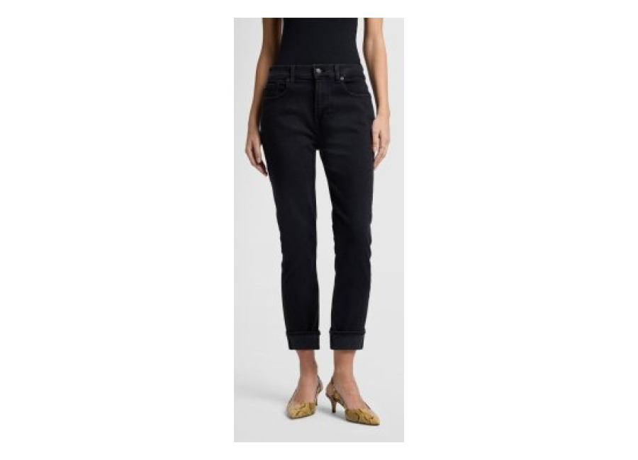 7 for all mankind para mujer. jsdtc880sn jeans slim de talle medio negro , casual