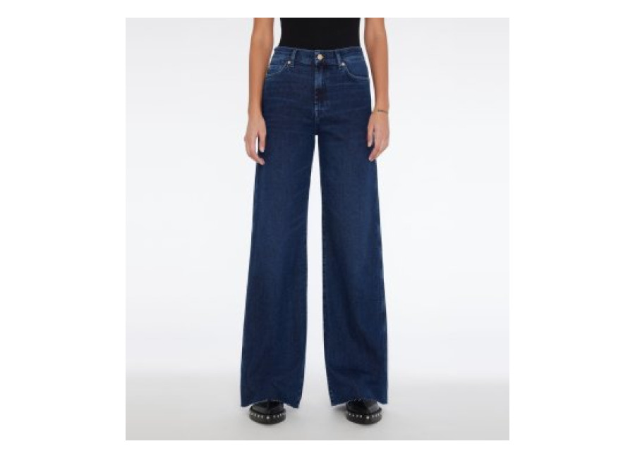 7 for all mankind para mujer. jsp0a910lc jeans acampanados tiro alto azul , casual