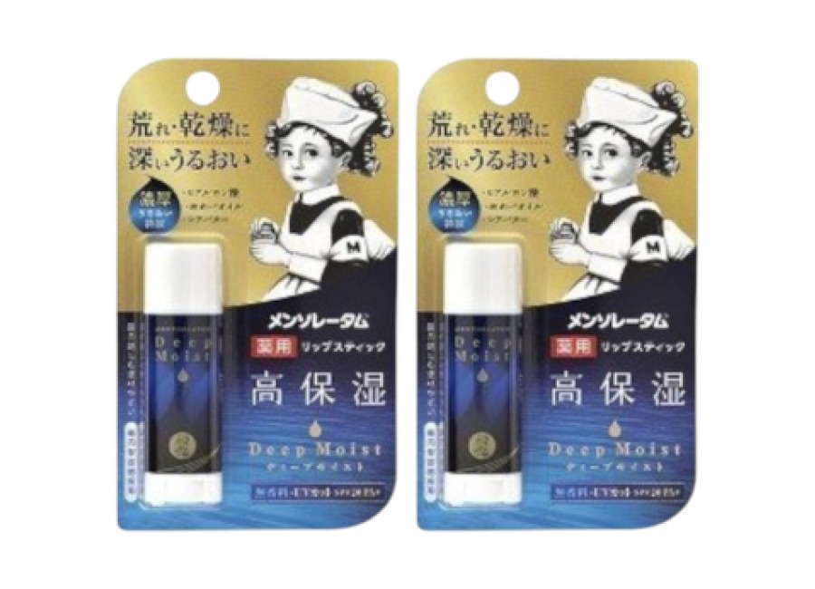 Rohto Mentholatum Deep Moist Lip Balm – No Fragrance SPF 20 PA+ – 4.5g (2ea) Set