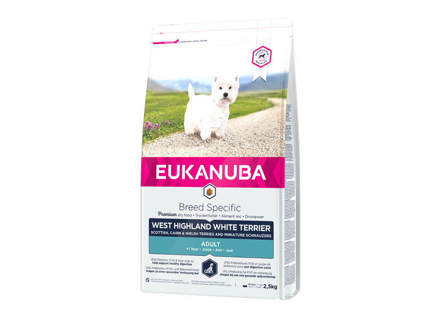 Eukanuba Breed West Highland White Terrier «Westy» – 3 x 2,5 kg – Pack Ahorro