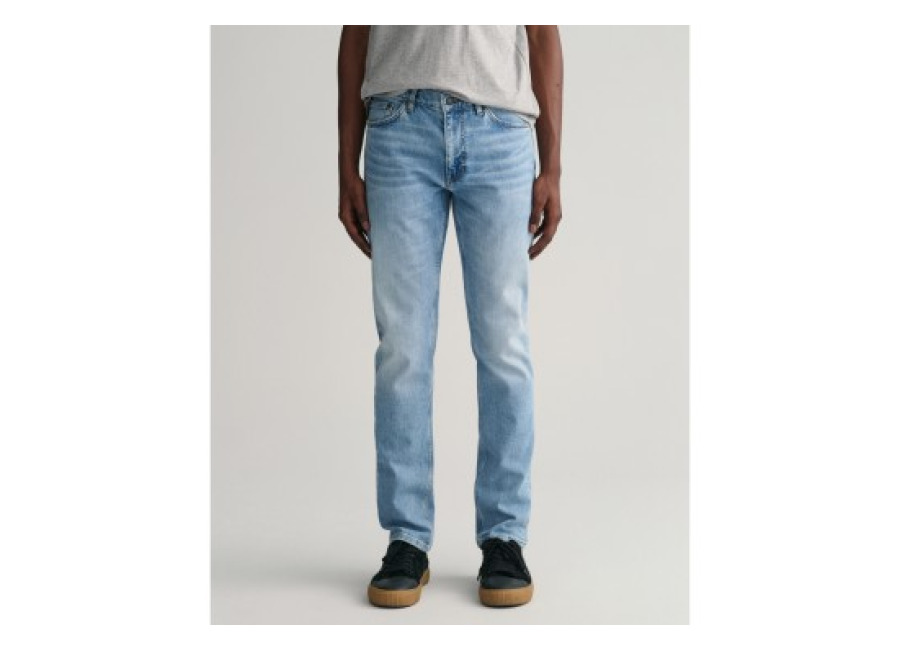 Gant para hombre. 1000260 Jeans Slim Fit azul (40/32), Casual, Algodón, Denim, Sostenible