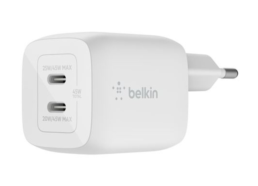 Belkin Cargador Dual Belkin Boostcharge Pro Usb-c 45w Blanco