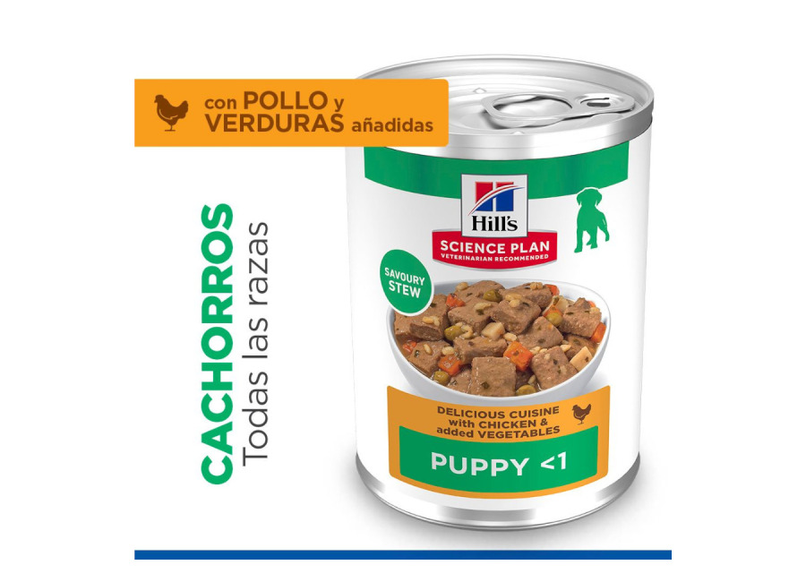 Hill’s 24 latas x 363 g Hill’s Science Plan Puppy Estofado con pollo y verduras lata para perros ¡Pack Ahorro!