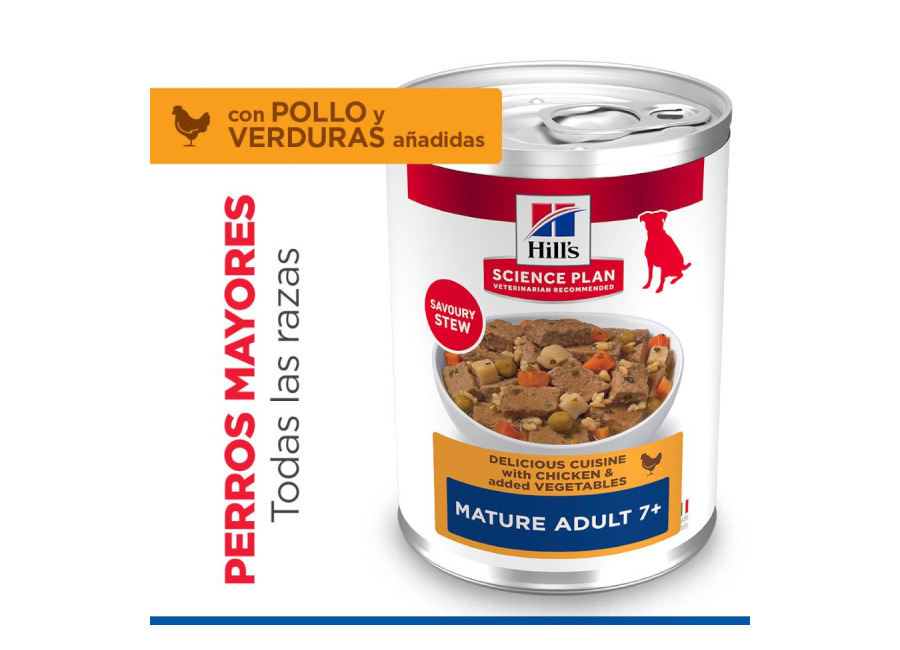 Hill’s 24 latas x 363 g Hill’s Science Plan Mature Estofado con pollo y verduras lata para perros ¡Pack Ahorro!