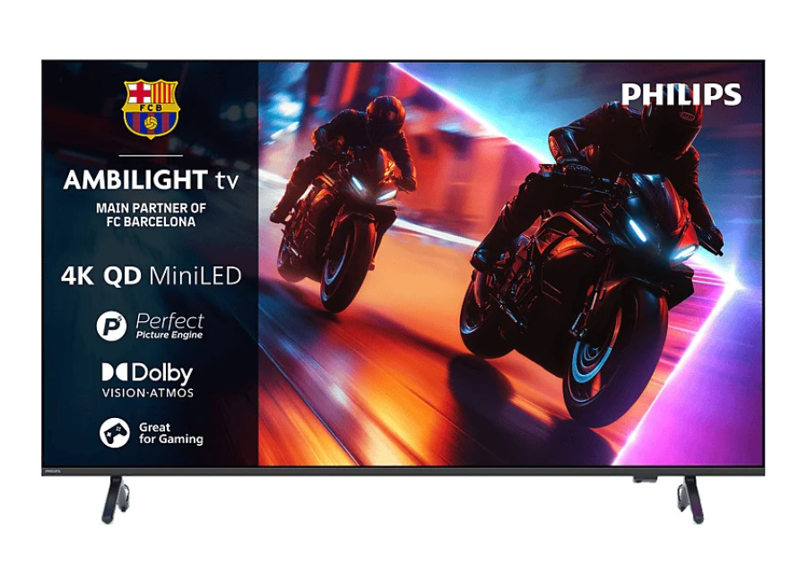 Philips TV Mini LED 55″ – Philips Ambilight 55MLED920 4K QD MiniLED 139cm Smart Dolby Vision y Atmos Titan OS, Negro