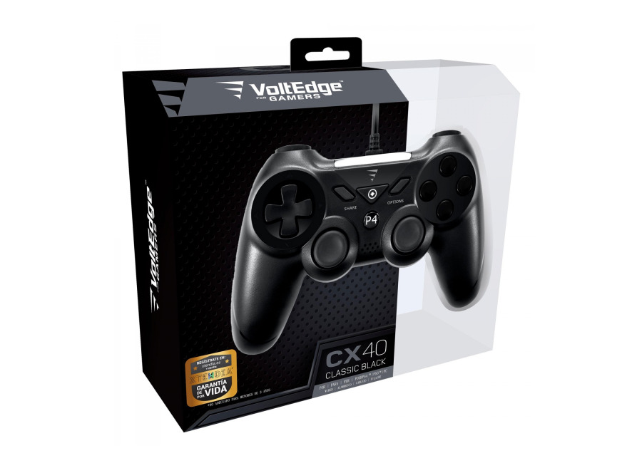 Voltedge Mando con Cable Voltedge CX40 Negro PS4/PS3/PC