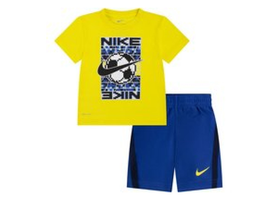 Nike Conjunto Nike Df Icon Short Amarillo Niño