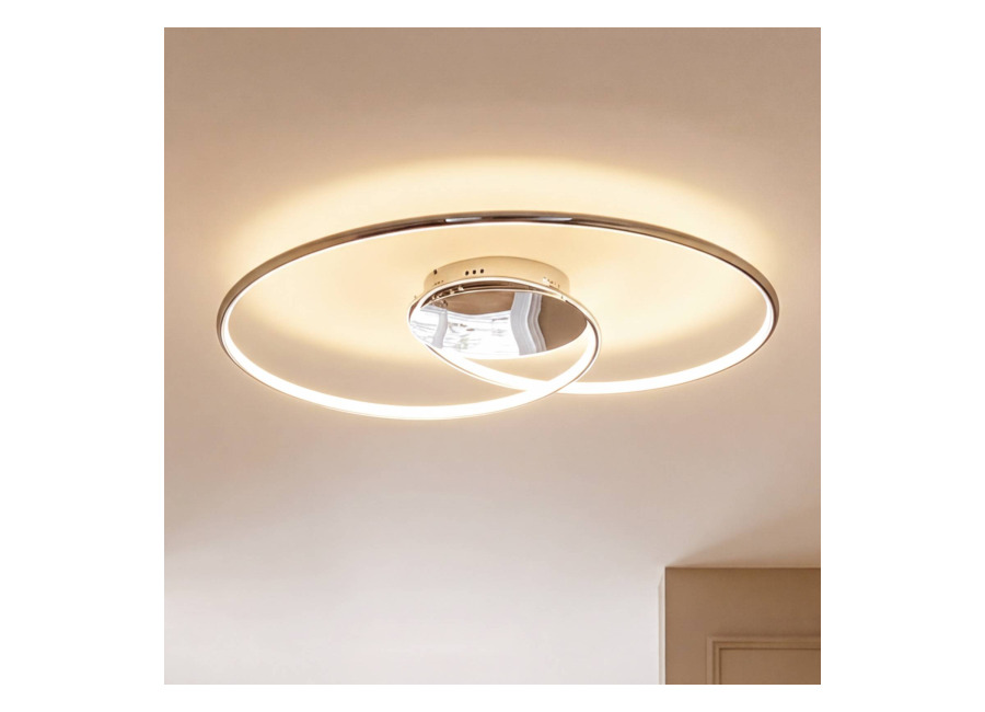 Lindby Lámpara LED de techo Joline de Lindby, Ø 74 cm, color cromo, meta