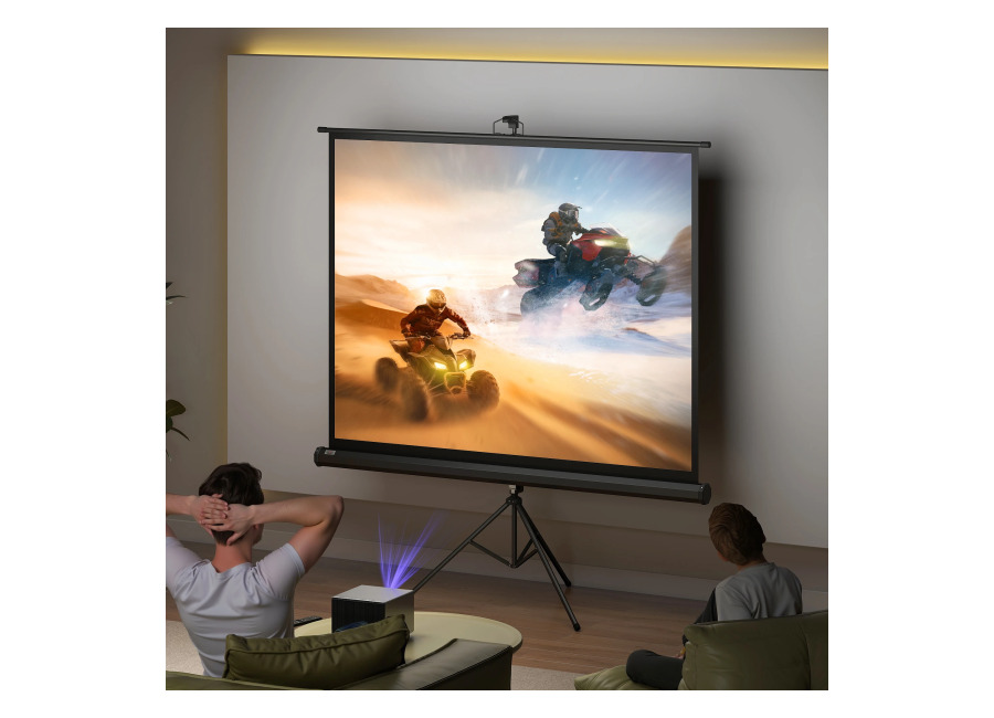 Lienzo para proyector HOMCOM con trípode de 84 pulgadas 4:3, pantalla de proyección portátil, lienzos plegables…