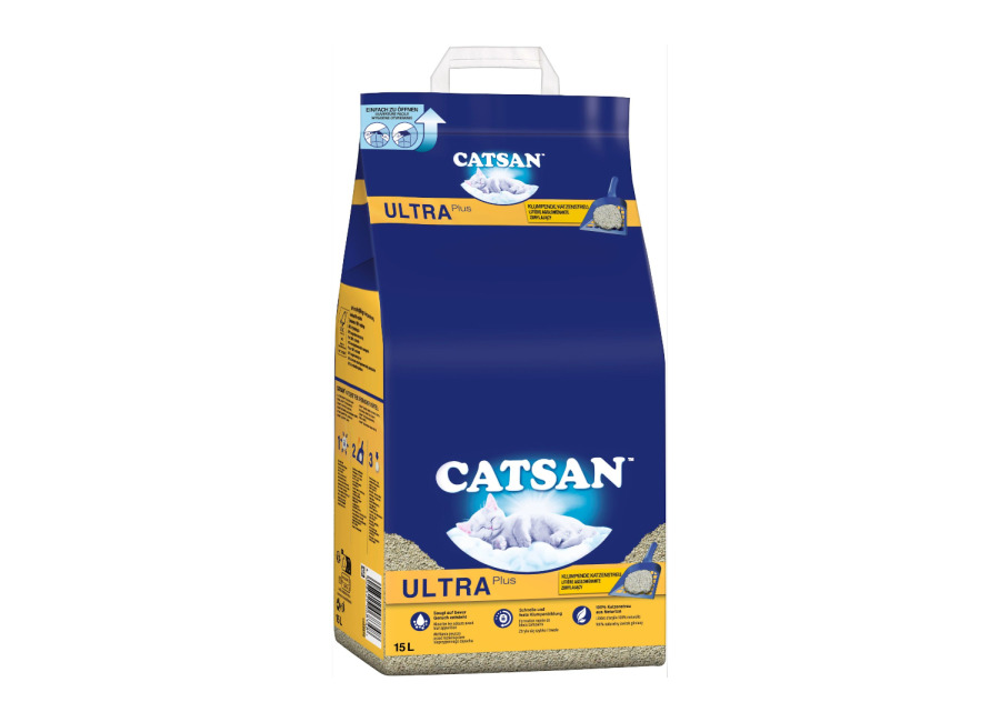Catsan Ultra plus arena aglomerante – 2 x 15 l – Pack ahorro