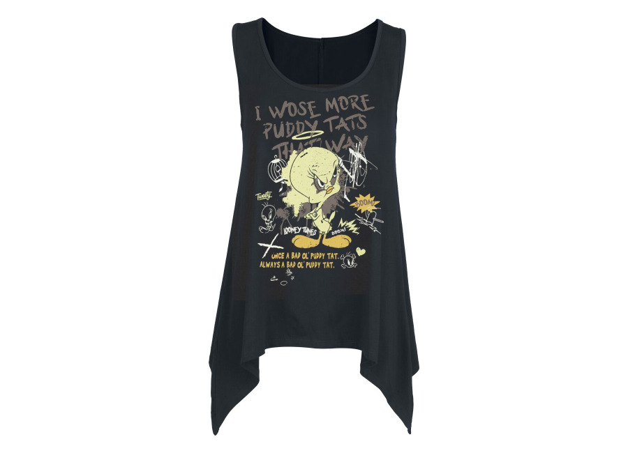Looney Tunes Top de Looney Tunes – Piolín – S XXL – para Mujer – Negro