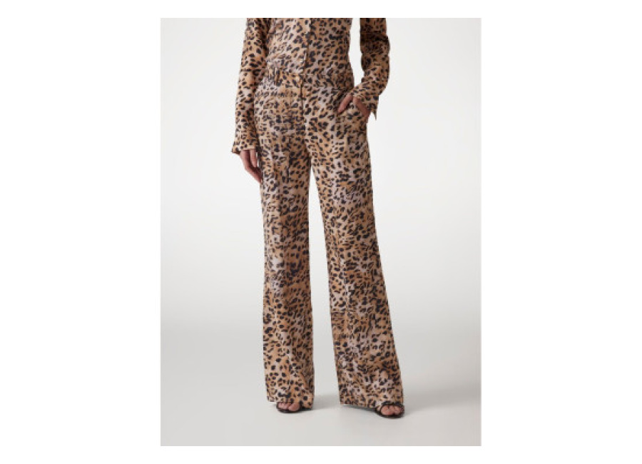 guess para mujer. w5gb16wh5n2 pantalon corte palazzo animalprint , casual, animal print, lyocell
