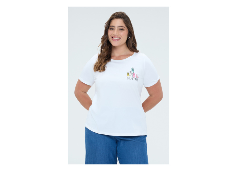Fiorella Rubino Camiseta de jersey con bordado New York