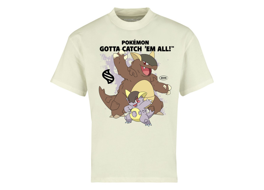 Pokémon Camiseta Oversized gaming de Pokémon – Mega – Kangama – S XL – para Hombre – Blanco