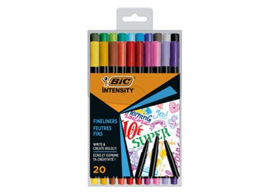 Bic Pack 20 Rotuladores Bic Fineliner Intensity Punta Fina