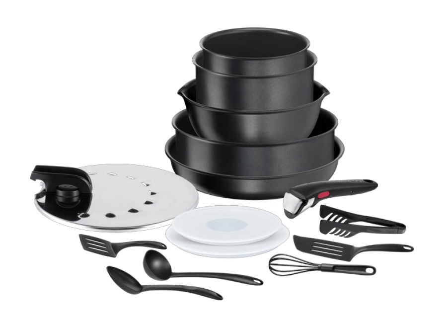 tefal ingenio daily chef, juego de 15 piezas, revestimiento antiadherente