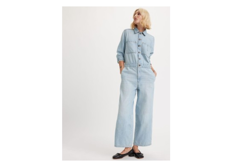 levi’s para mujer. a5930-0006 mono largo iconic lightweight azul , casual, algodon, denim, manga larga