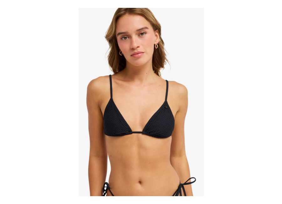 Roxy Roxy Island Tiki Tri – Top de bikini triangular Negro Mujer