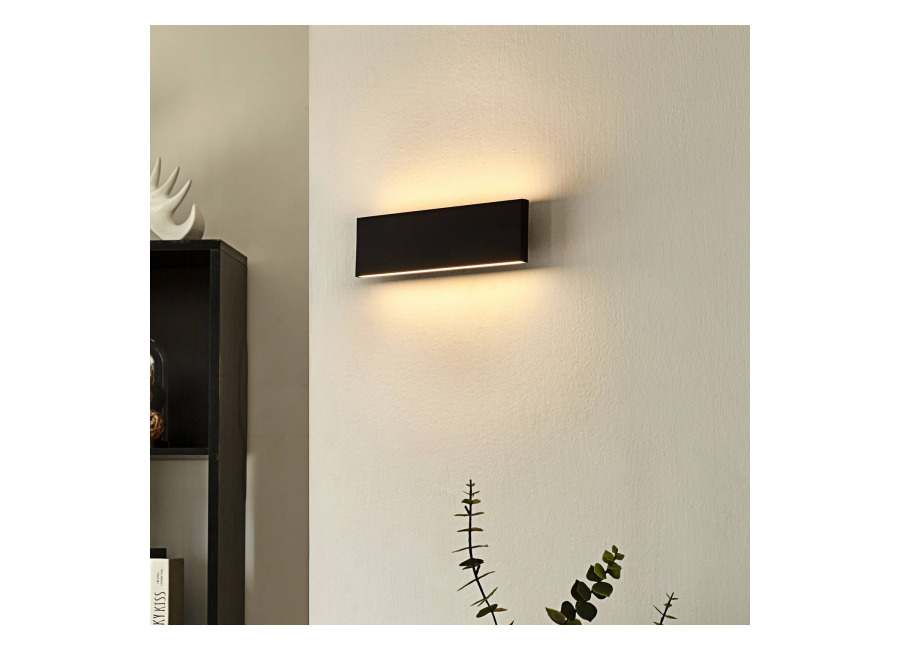 Lindby Aplique de pared LED Ignazia de Lindby, 28 cm, negro, metal, arriba/abajo