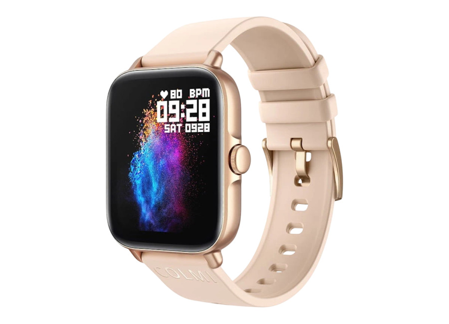 Colmi P28 Plus Dorado con Correa de Silicona Crema – Reloj Inteligente