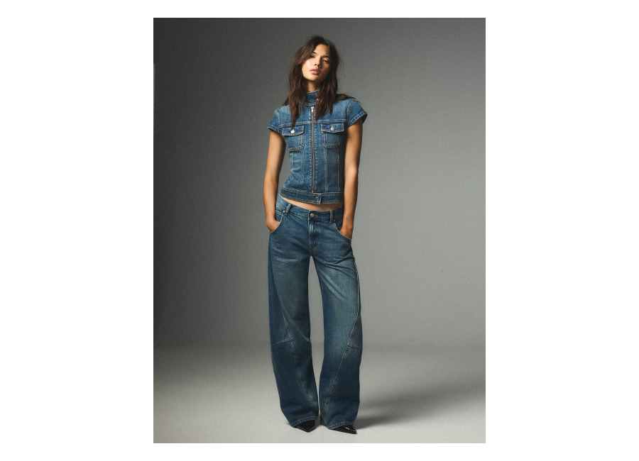 Jeans Barrel Tiro Bajo Azul