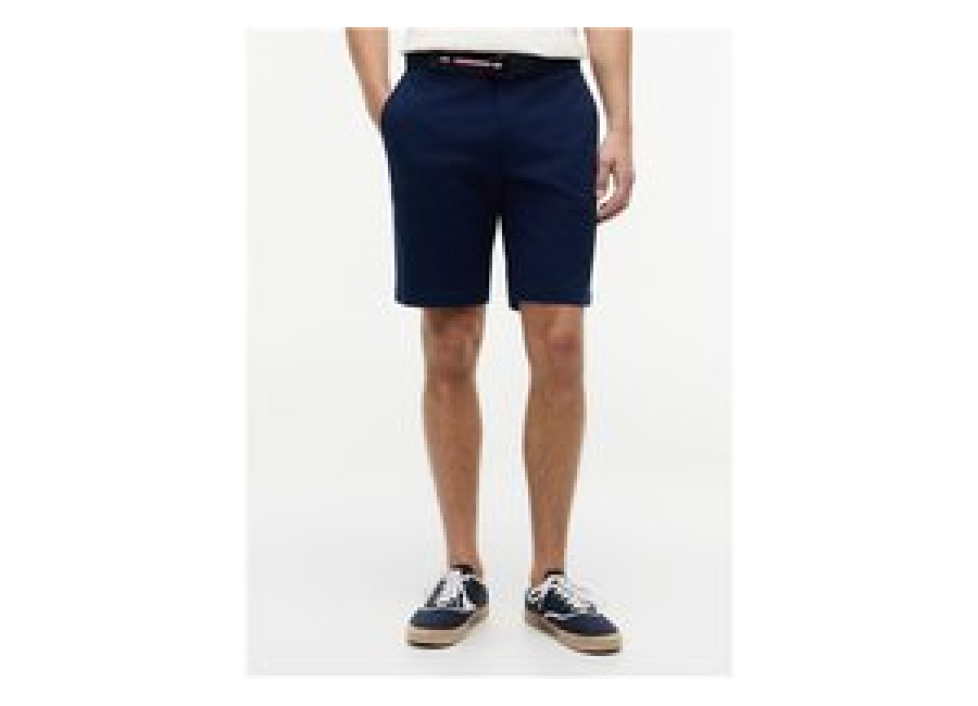 tommy hilfiger denton belted chino shorts – navy – 30