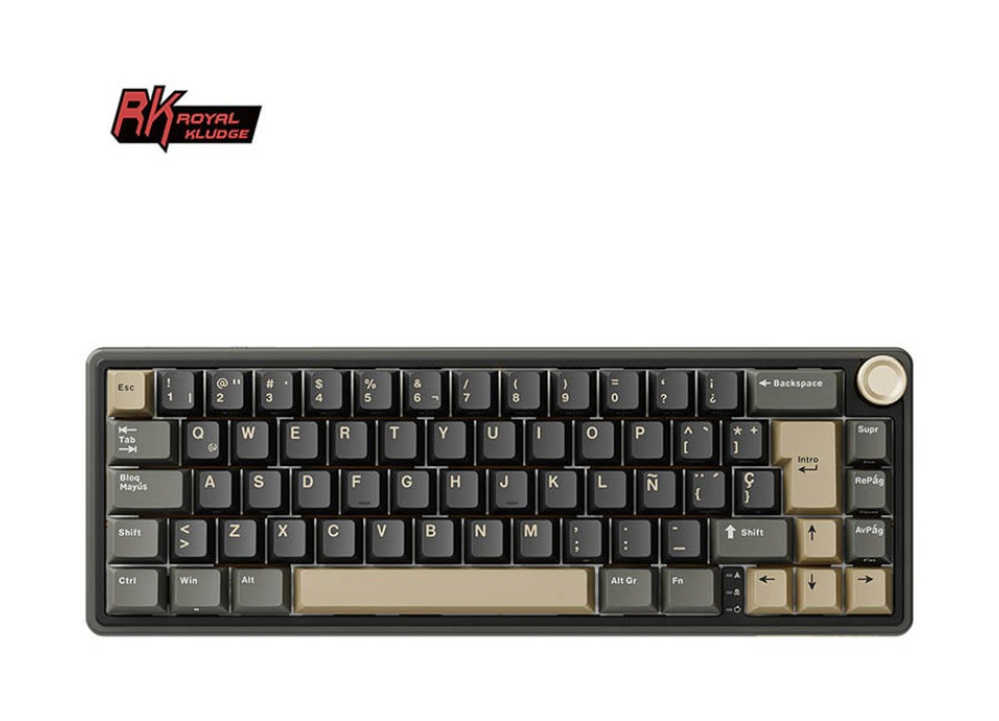 Teclado Royal Kludge RKR65 ISO-ES Hot-Swappable Switch Brown Phanto