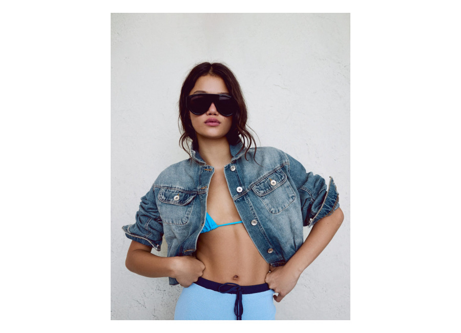 Chaqueta Denim Balloon Cropped Azul lavado