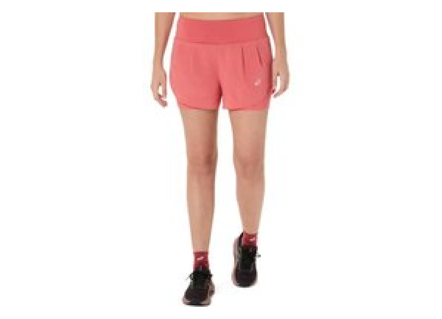 Calção Asics Road 2-N-1 3.5IN Rosa Mulher, Tamanho XS.