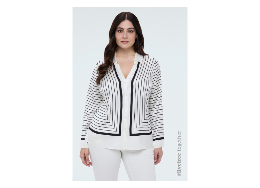 Fiorella Rubino Camisa a rayas con escote en V