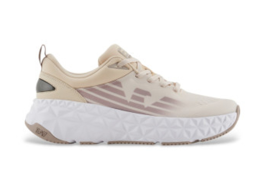 ea7 para mujer. x8x239_xk432 zapatillas ultimate beige , plano, cordones, casual