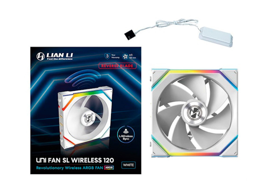 Lian Li Uni Fan SL ARGB Reverse Blade 120mm Wireless Blanco