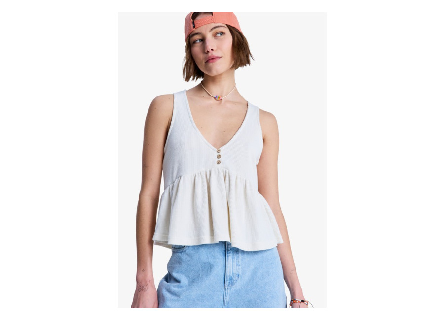 Roxy New Serenity – Camiseta de tirantes con volantes Blanco Mujer