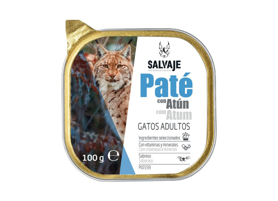 Salvaje 48 tarrinas x 100 g Salvaje Adulto Atún en Paté Tarrina para gatos ¡Pack Ahorro!