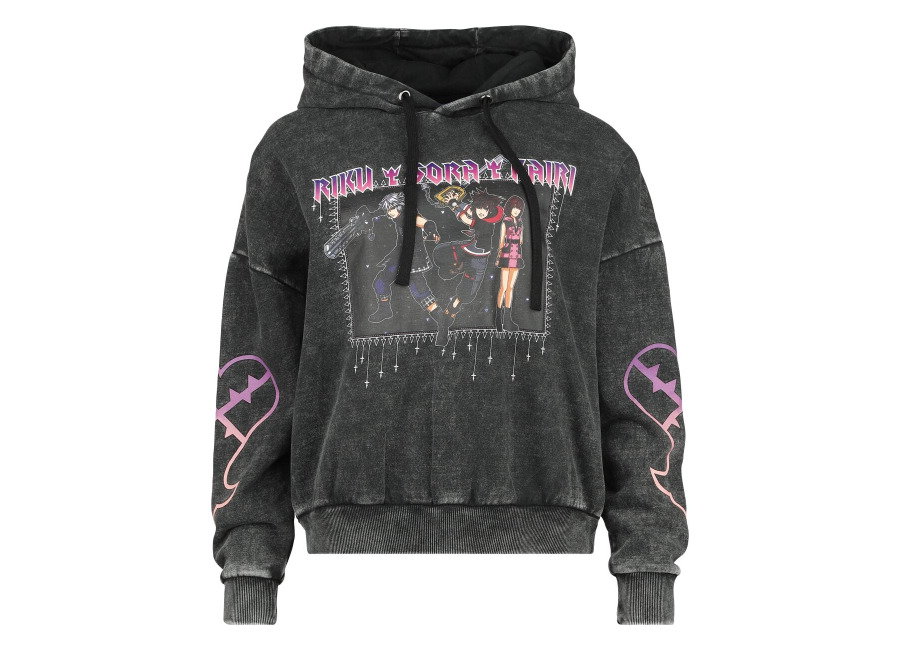 Kingdom Hearts Sudadera con capucha gaming de Kingdom Hearts – Riku Sora Kairi – S XL – para Mujer – Negro