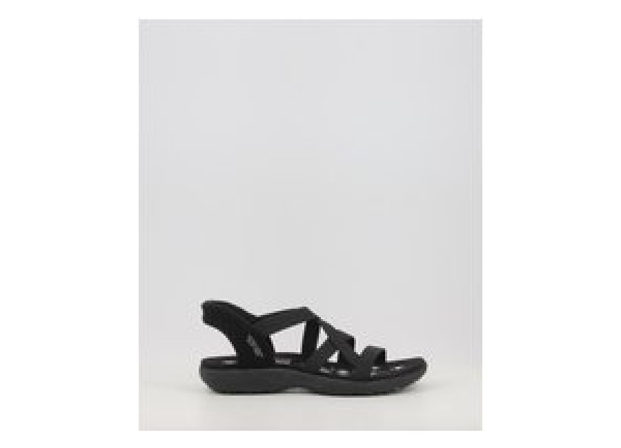 sandalias skechers slip-ins: reggae slim – stretch 163460 preto