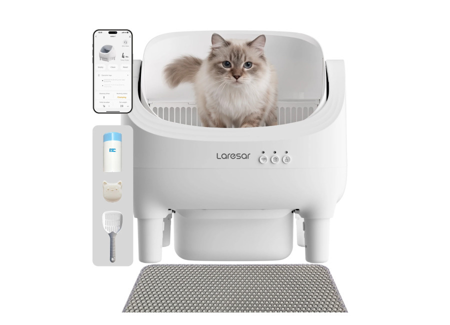 Laresar-inodoro eléctrico autolimpiante para gatos, aplicación de aromaterapia, protección de detección infrarroja para seguridad de gatos,…