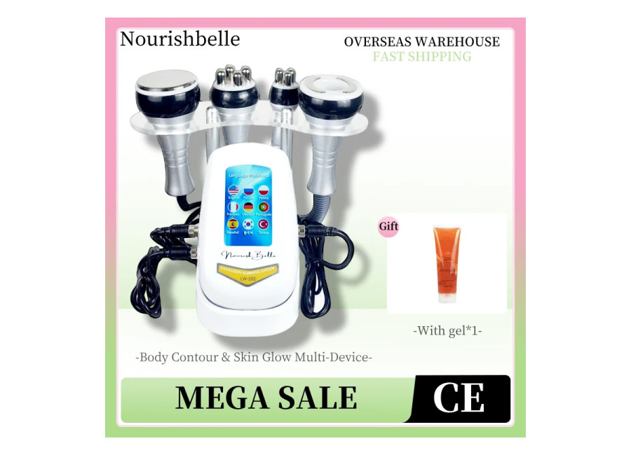 Máquina de Adelgazamiento por Cavitación Nourishbelle 40K — Quemador de Grasa Corporal, Eliminador de Celulitis y…
