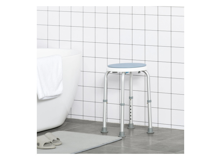 Taburete para la ducha Homcom, asiento para la bañera, taburete para la bañera con altura ajustable…