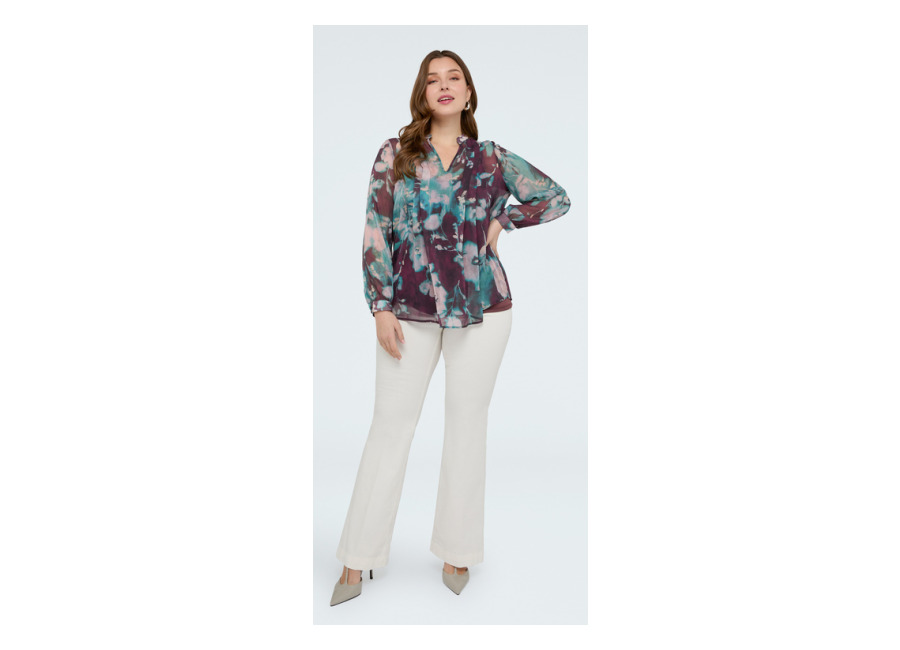 Fiorella Rubino Blusa estampado floral en crepón