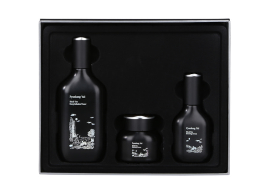 Juego Pyunkang Yul Black Tea Line Gift Set – 130ml + 45ml + 60m