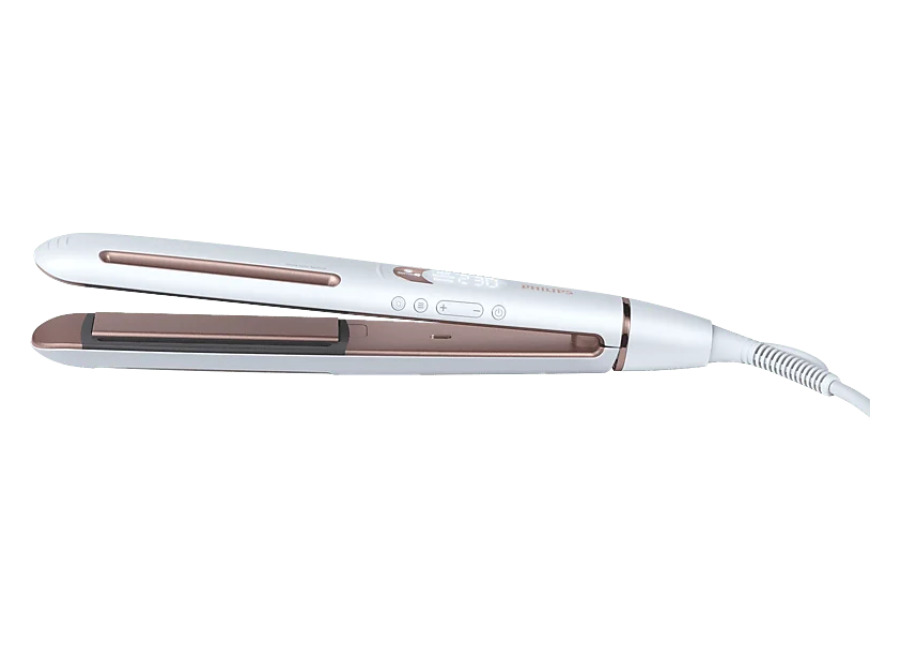 Philips Plancha de pelo – Philips BHS830/00, Cerámica, 3 modos, 53 W, 230 °C, Tecnología SenseIQ, Blanco