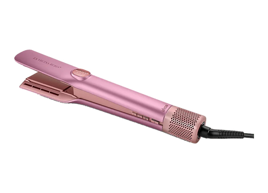 Ufesa Plancha Secador – Ufesa La Vecina Rubia, 3 en 1, Revestimiento cerámico, 700 W, Pantalla LCD, Edición Limitada, Rosa