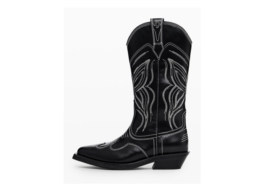 Desigual, Bota cowboy, Cow Leather, Negro